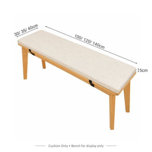 Bench Cushion (Non-Slip with Buckle Strap) – Cream