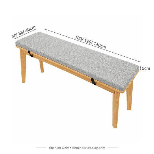 Bench Cushion (Non-Slip with Buckle Strap) – Grey